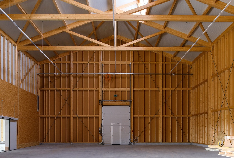 Prise de vue de l’intérieur du magasin Landi en construction (gros œuvre)