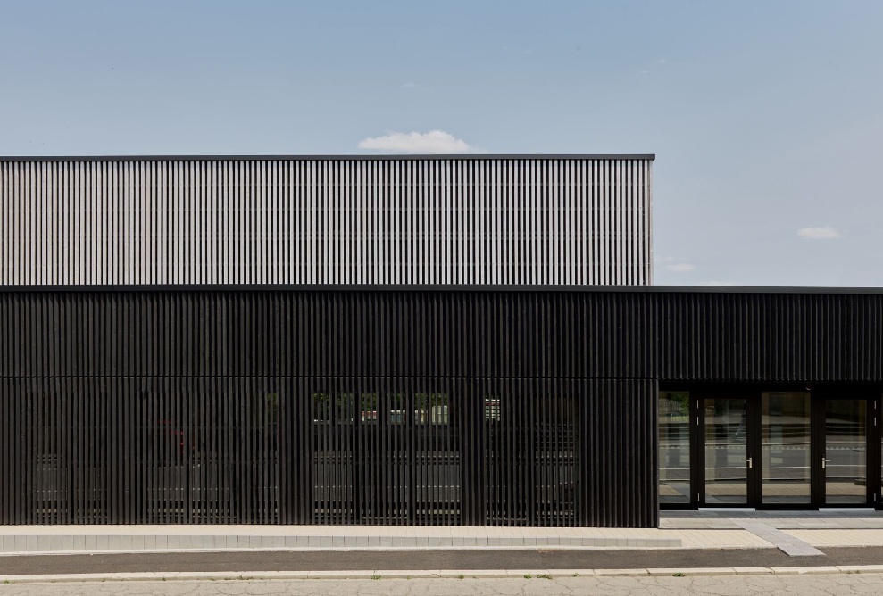 Exterior view unlit of the multi-purpose building Dudelange