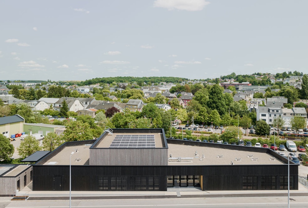 A bird's eye view of the Dudelange multi-purpose building