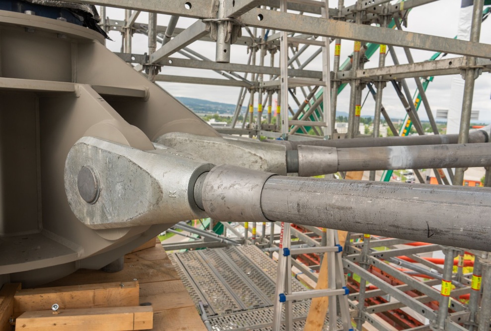 Stahlverbindung während der Montage am Panorama Konstanz