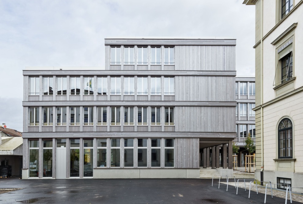 Government Building in Frauenfeld with Modern Wooden Facade