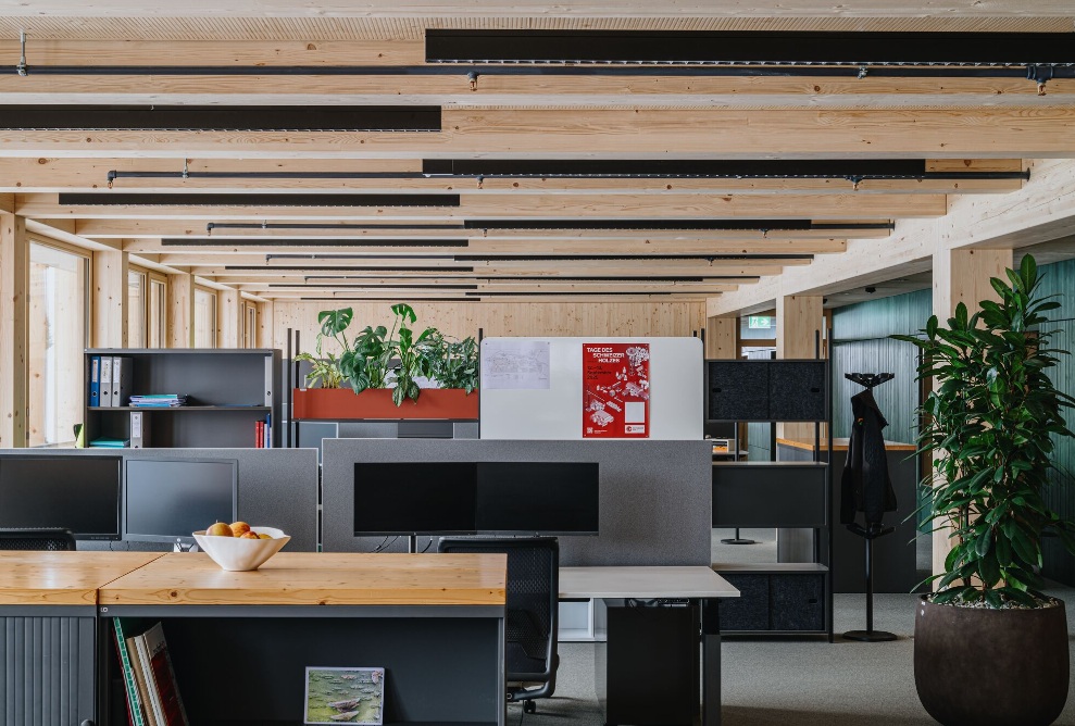 Workstations in the office building