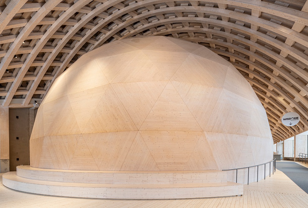 View of the wooden dome