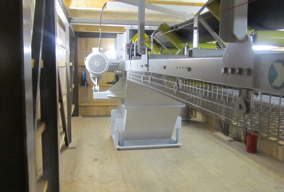 Conveyor belt inside the truss bridge of the grit silo facility Haigerloch Germany