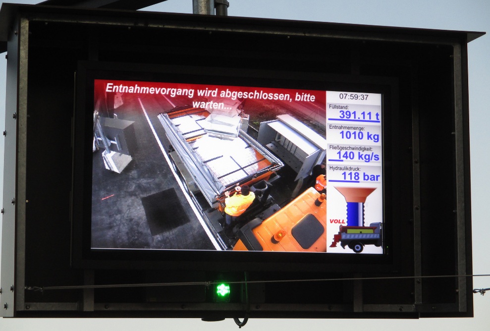 Überwachung des Verladevorgangs bequem von der Fahrerkabine mittels installiertem Bildschirm