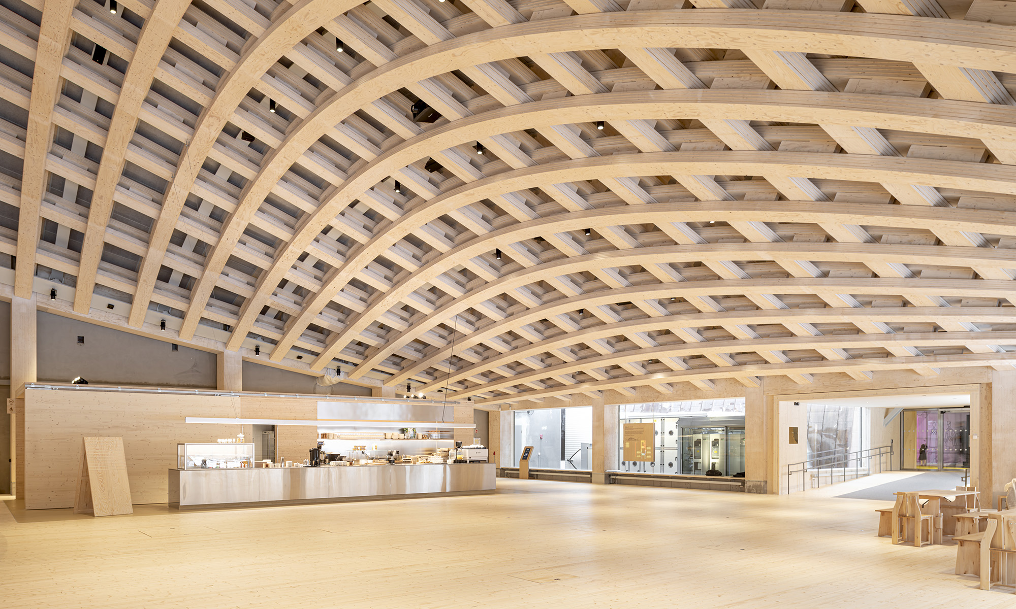 Vue intérieure de la salle d'événements du Wisdome Stockholm