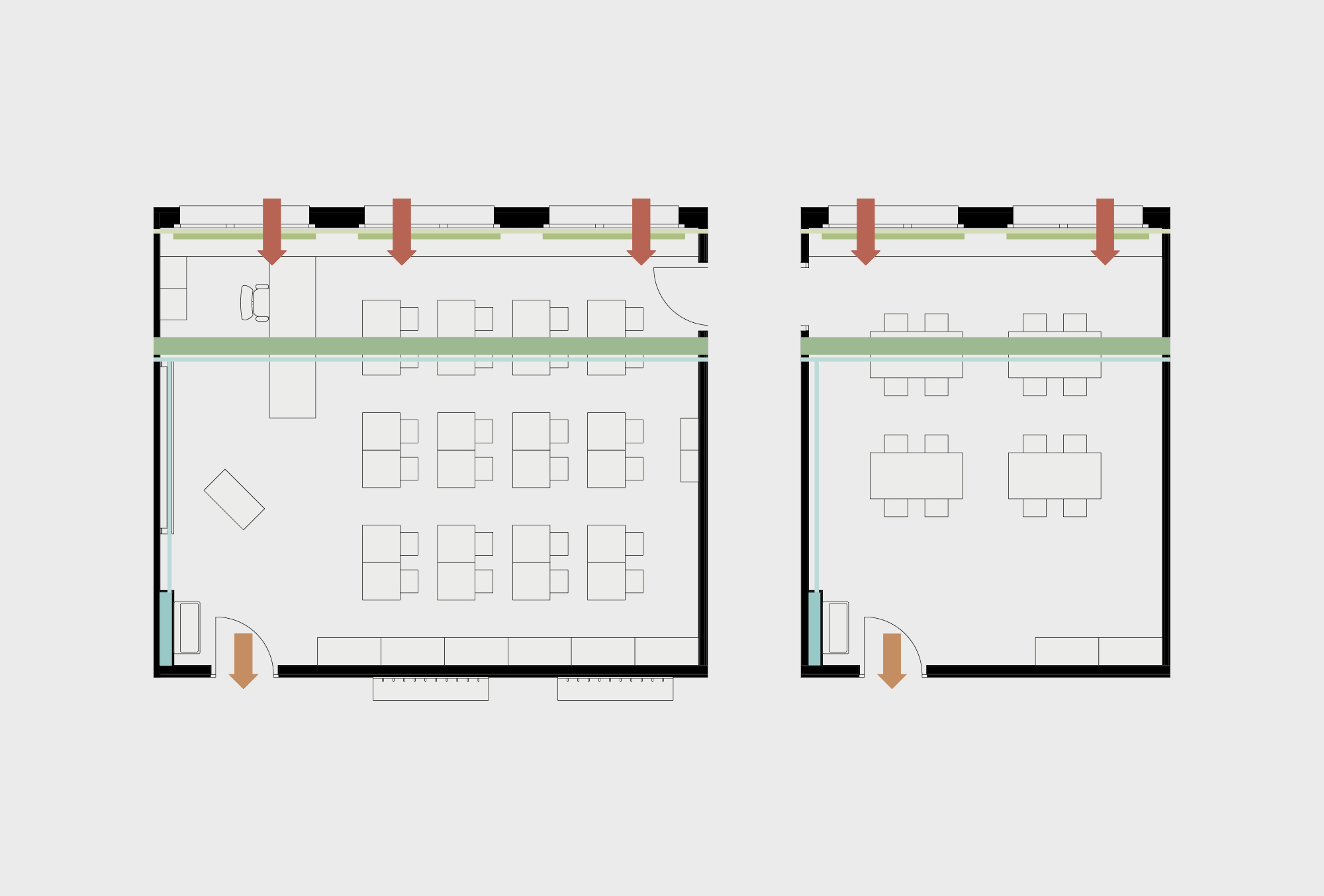 Primary spaces in a modular timber school with sophisticated building technology concept