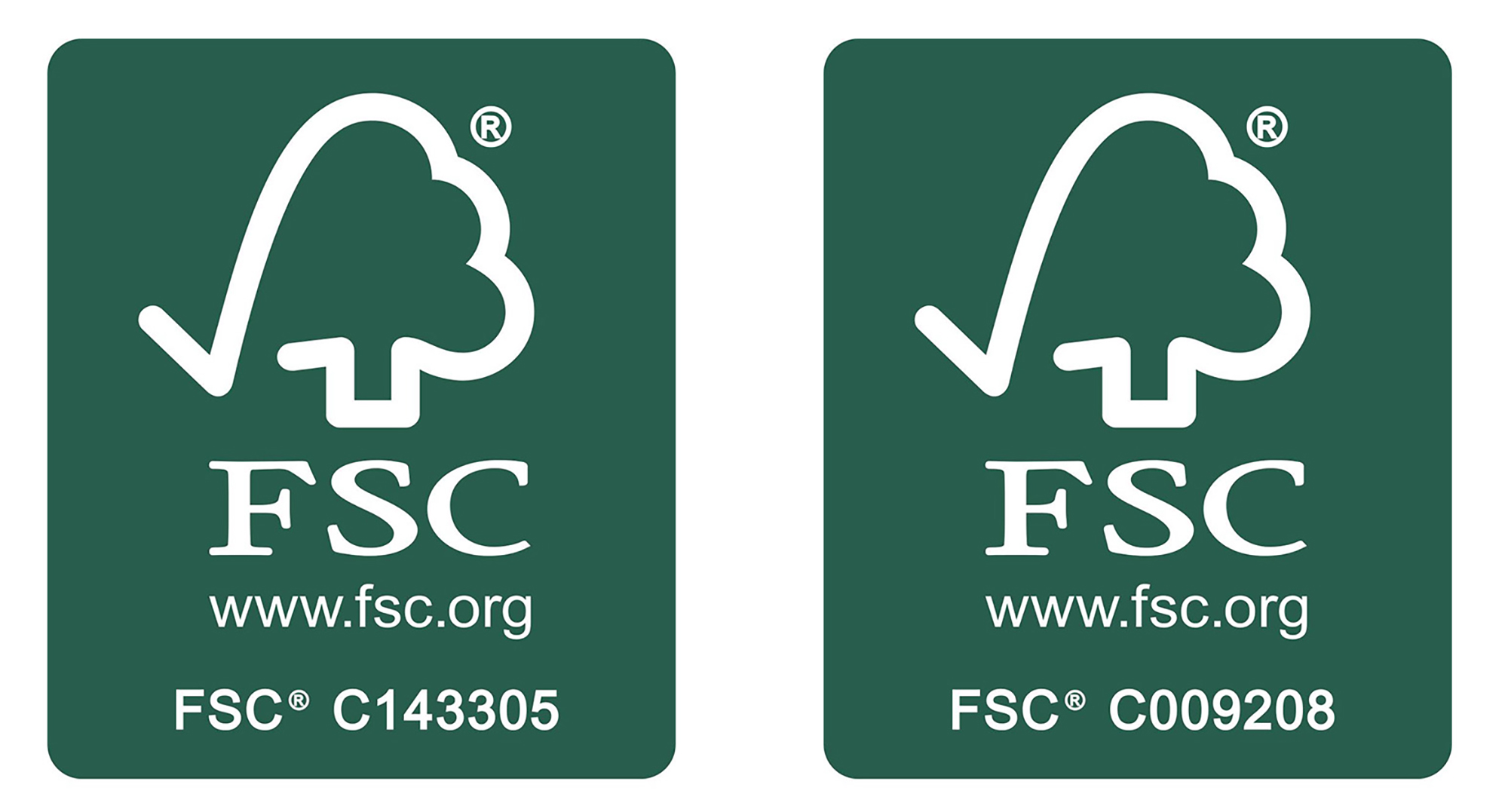 Abbildung der Logos der FSC-Labels von Blumer Lehmann und der Lehmann Holzwerk AG